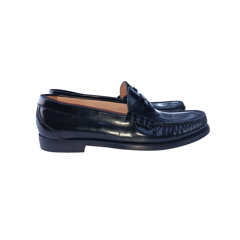 J.Crew Academy Loafers Black Spazzolato Leather Penny Loafer BA188 Womens 7.5